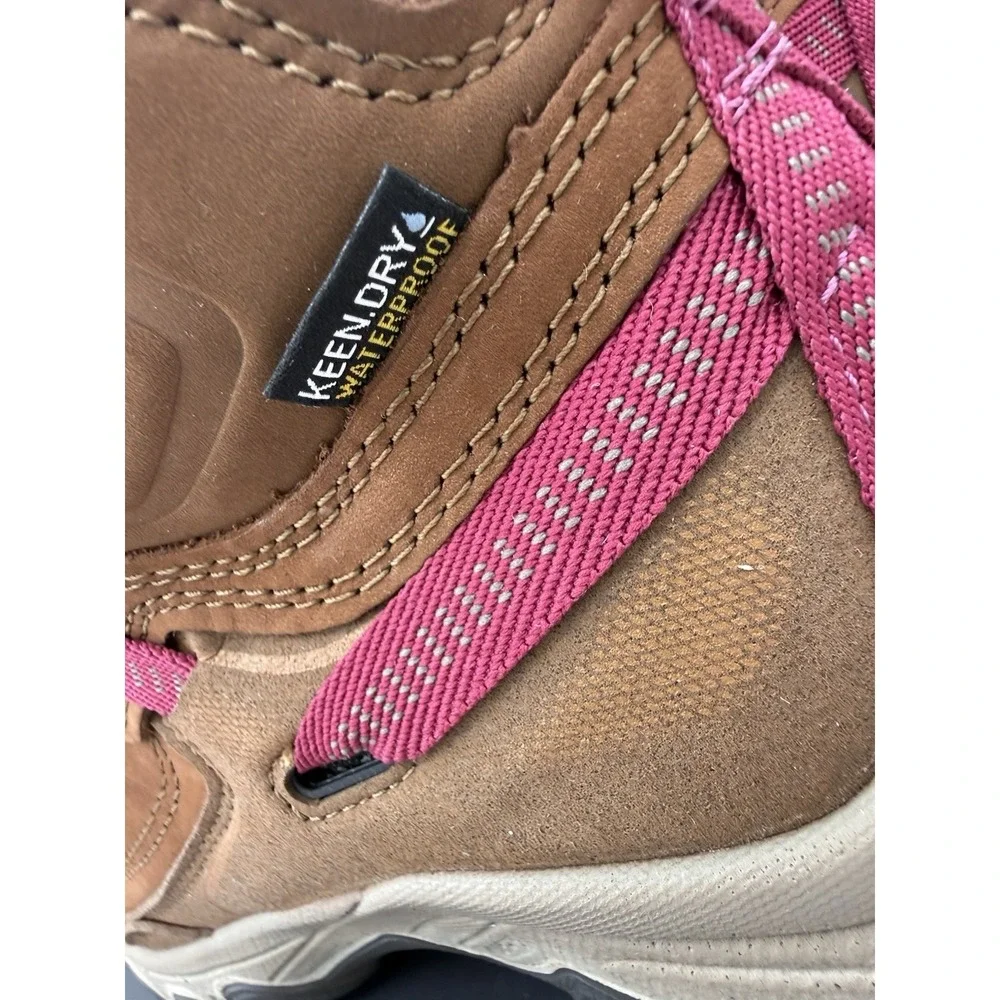 KEEN Targhee IV Mid Womens Size 10 Bison Brown Pink Waterproof Hiking Boots NEW
